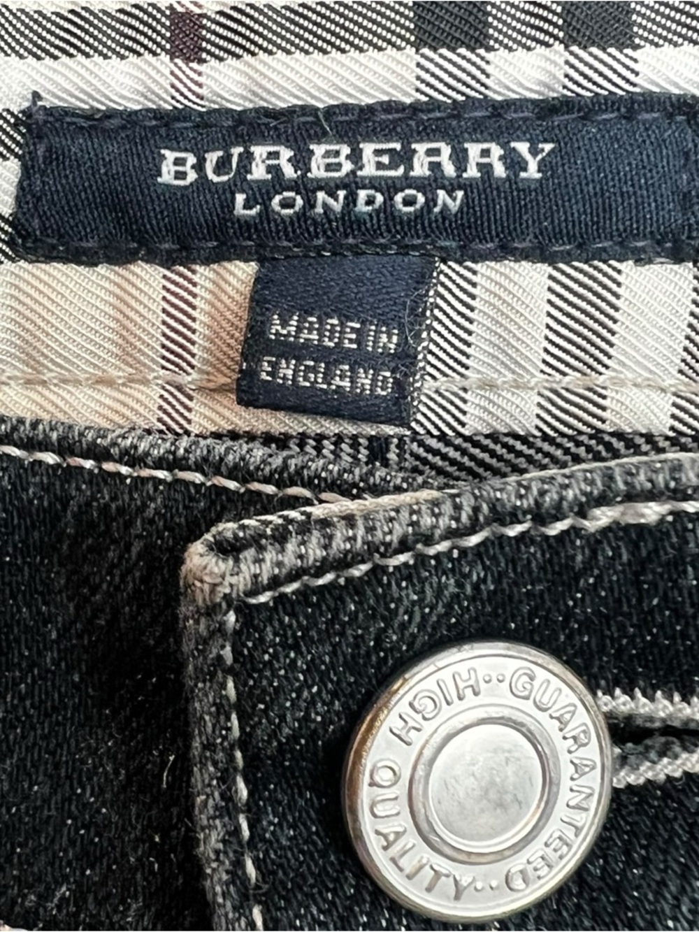 Burberry London Women’s Jeans UK 6 US 4 Dark Wash Straight Plaid Cuff Denim - Picture 8 of 11